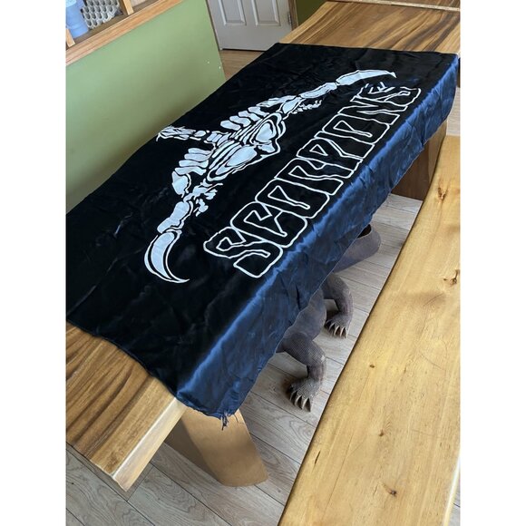 Vintage Black Flag/Banner Silk Wall Tapestry - Scorpions - Picture 1 of 10